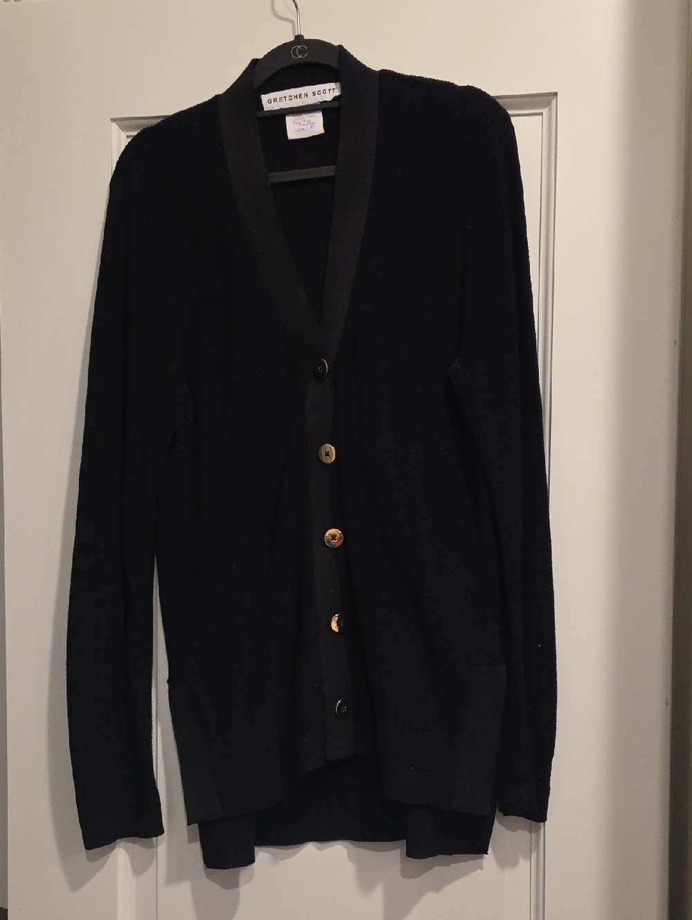 Gretchen Scott Designs Women's Black V-Neck Button Cardigan